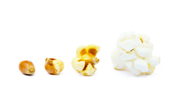 Cheese popcorn isolated on a white background