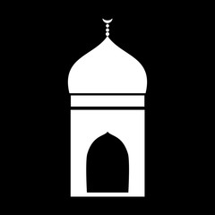 Mosque white color icon .