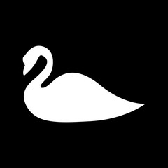 Swan white color icon .