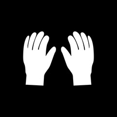 Pair work of gloves white color icon .