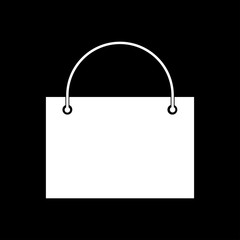 Shopping bag white color icon .