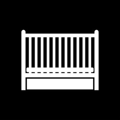 Baby bed white color icon .