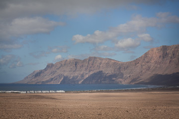 Fototapeta na wymiar landscape Famara beach Lanzarote Canary Island