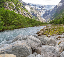 The river from the glacier in Norway