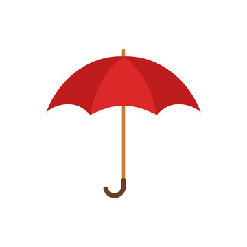 Illustration of red umbrella in flat style.