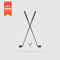 Golf icon in flat style isolated on grey background.
