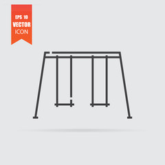 Swing icon in flat style isolated on grey background.