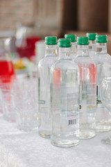 Catering drinks - bottles with clean water.