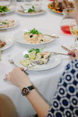 Woman eating food