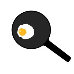 Pan with egg flat icon