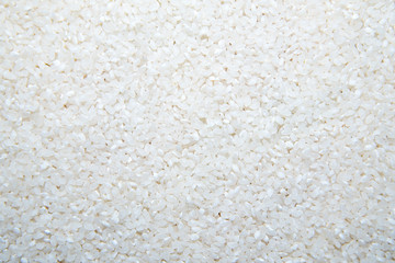 White rice background,uncooked raw cereals, macro closeup