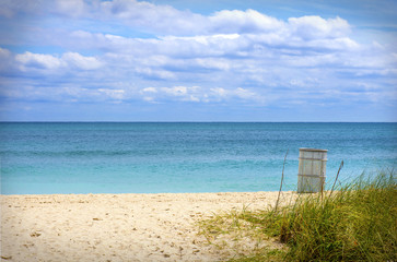 View of Miami Beach with a Public Waste Basket