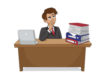 Businessman thinking.vector and illustration.