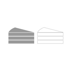 Piece of cake grey set icon .