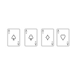 Playing cards black color icon .