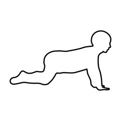 Crawling baby black color icon .