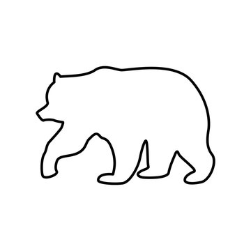 Bear black color icon .