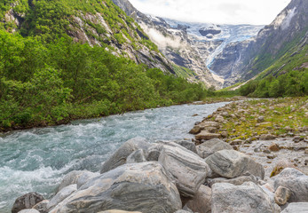 The river from the glacier in Norway