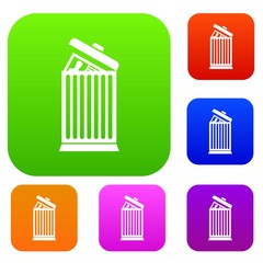 Resume thrown away in the trash can set collection