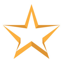 Isolated golden star on a white background, Vector illustration