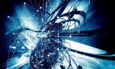 3D rendering of digital technology background