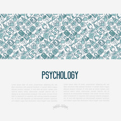 Psychological help concept with thin line icons. Vector illustration for web page, banner, print media.