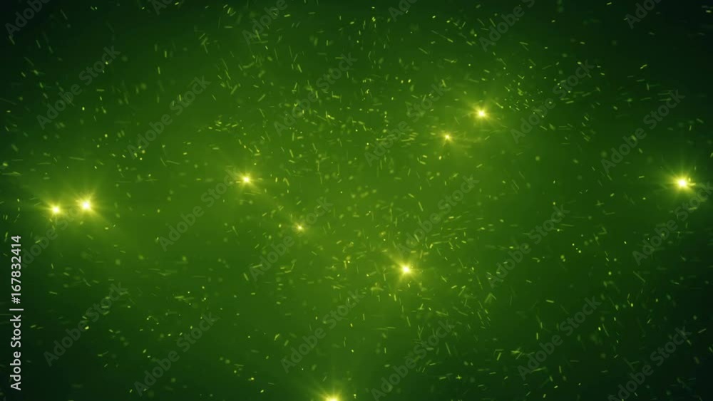 Poster fast flying green glow particles. abstract seamless loop animation 4k uhd (3840x2160)