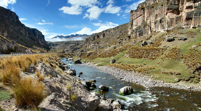 Macusani river gorge in Macusani district, Puno departement, southern Peru