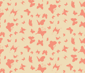 Vector, abstract butterfly pattern, seamless background