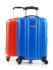 Travel suitcases isolated on white background