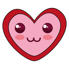 heart love card kawaii character vector illustration design