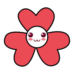 cute flower kawaii character vector illustration design