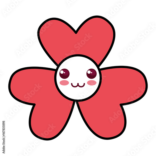 "cute flower kawaii character vector illustration design" Stock image