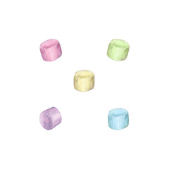 Watercolor marshmallow set