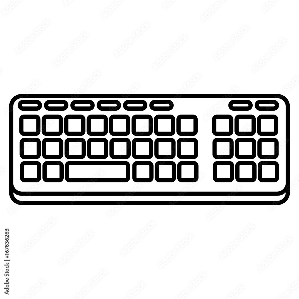 Poster computer keyboard isolated icon vector illustration design