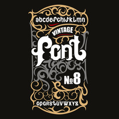 Vintage label font. Alcohol label style.