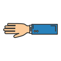 Hand asking isolated icon vector illustration design