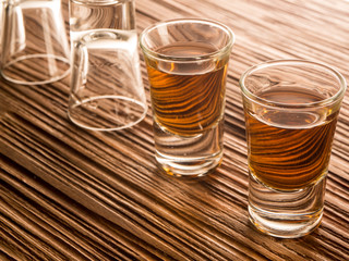 Whisky shot glass with reflections