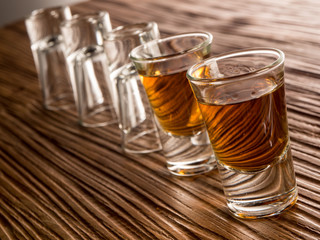 Whisky shot glass with reflections