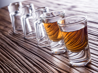 Whisky shot glass with reflections
