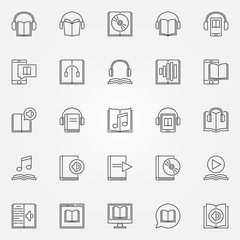 Audiobook icons set