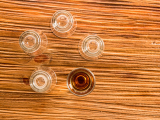 Whisky shot glass with reflections