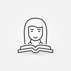 Woman with a book icon