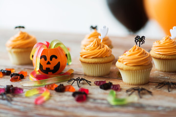 halloween party cupcakes or muffins on table