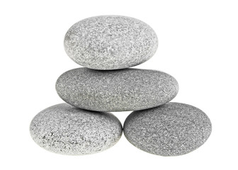 Pyramid of the SPA stones isolated on a white background