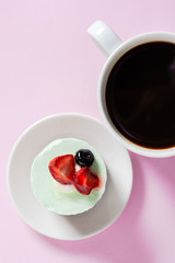 Cup of coffee with cake