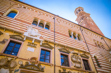 Beautiful old streets of  Verona, Veneto region, Italy.