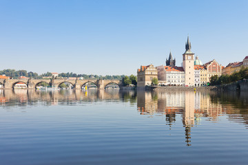 Fototapeta na wymiar Paddleboat trip; Prague, Czech Republic