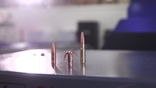 Bullets in factory, close up
