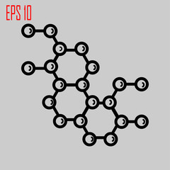 Molecule icon on grey background